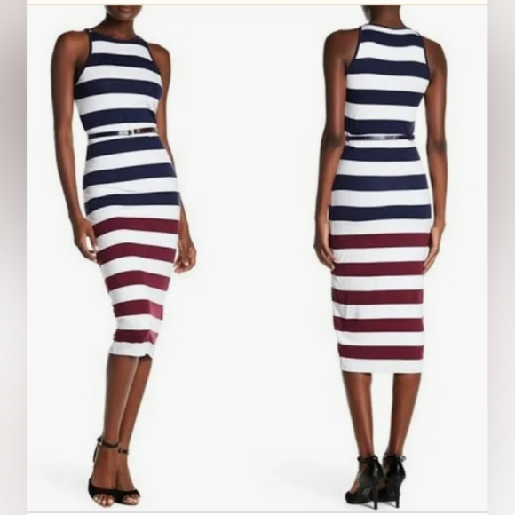 Ted Baker London Yuni Rowing Stripe Bodycon Dress Ted Size 4 = US 10 Navy W-579 - Picture 5 of 10